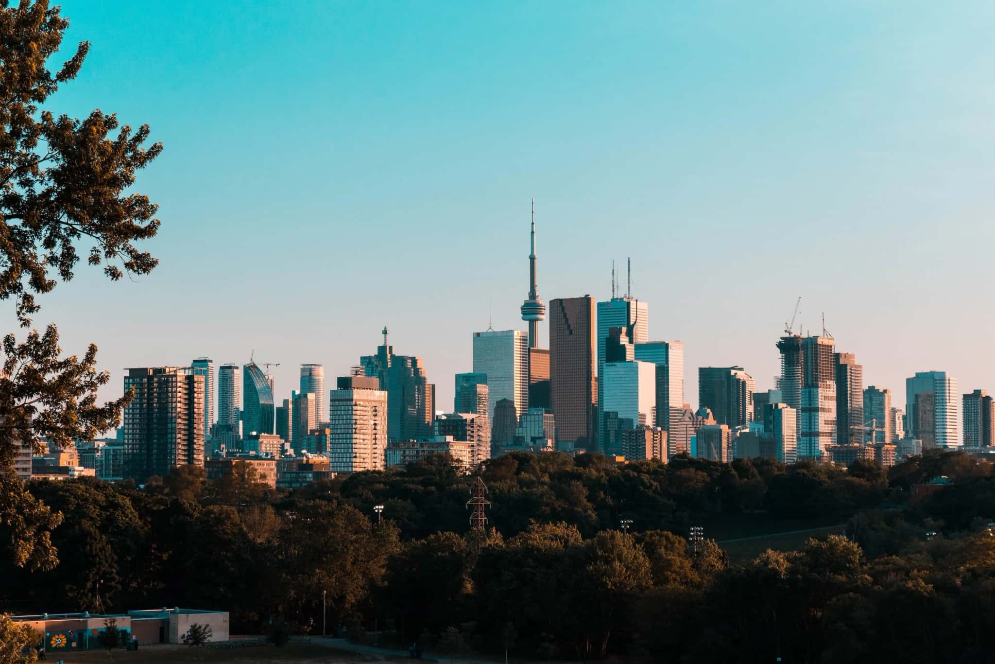 The downtown Toronto skyline, the neighbourhood served by the dentists at Adelaide Dental